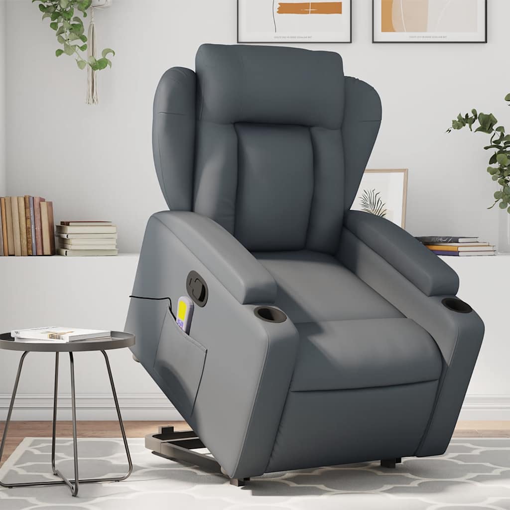 Fauteuil inclinable de massage Gris Similicuir - XIOS