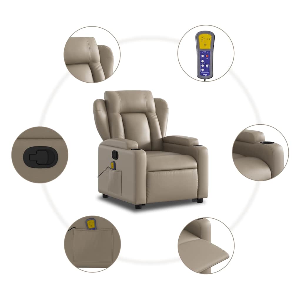 Fauteuil inclinable de massage Cappuccino Similicuir - XIOS