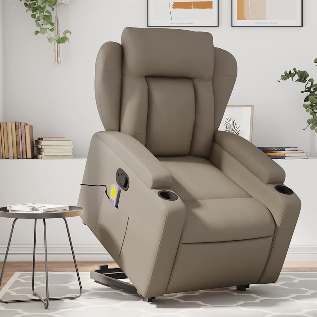 Fauteuil inclinable de massage Cappuccino Similicuir - XIOS