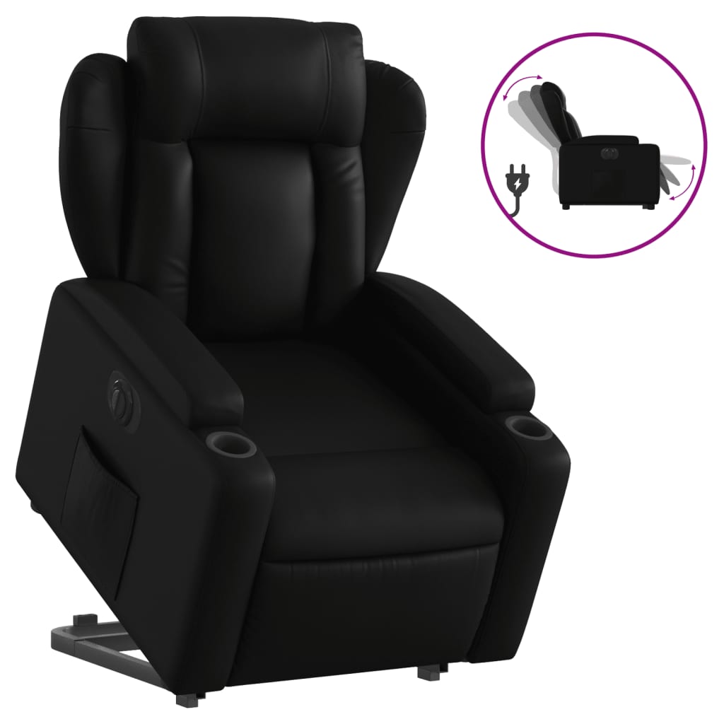 Fauteuil inclinable électrique noir similicuir