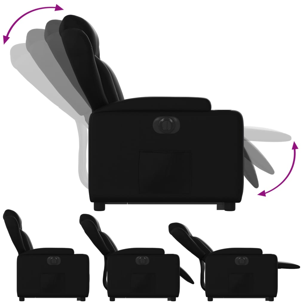 Fauteuil inclinable électrique noir similicuir - XIOS
