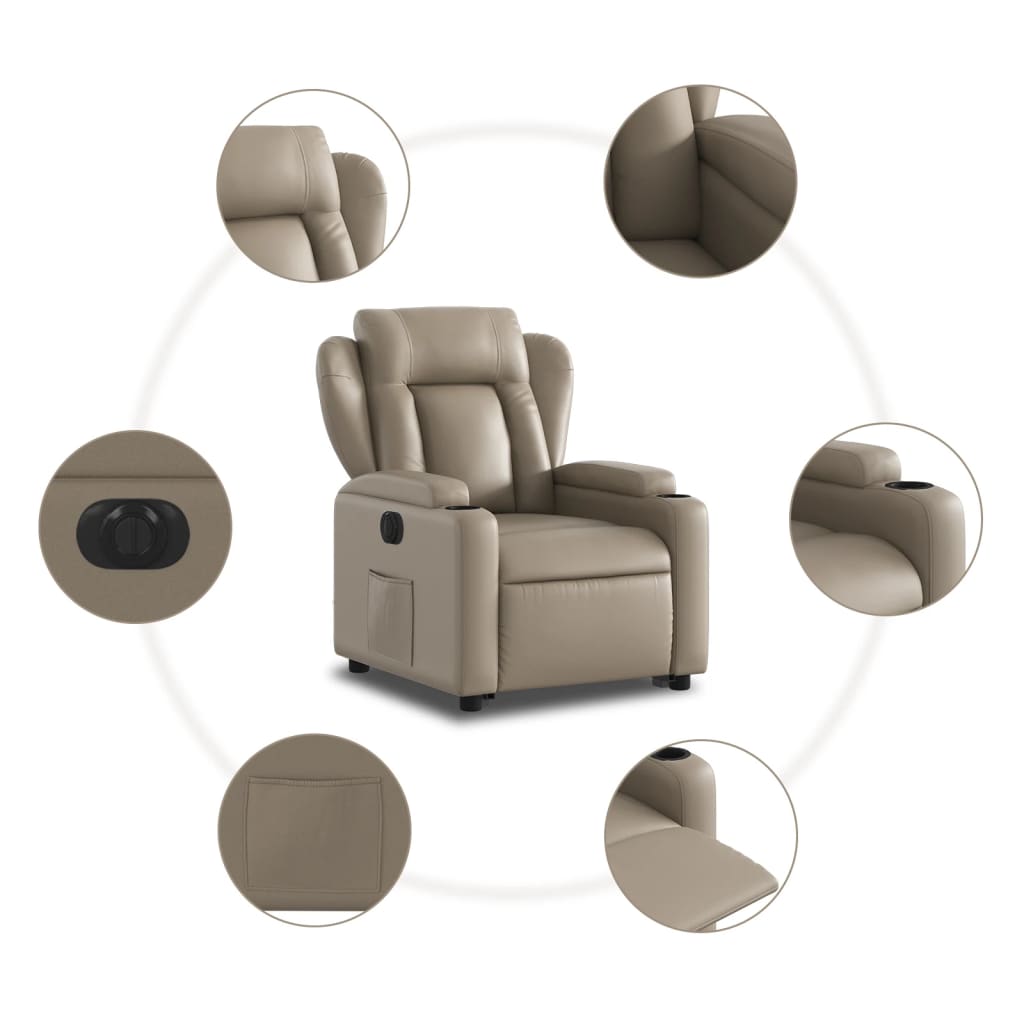 Fauteuil inclinable électrique cappuccino similicuir - XIOS