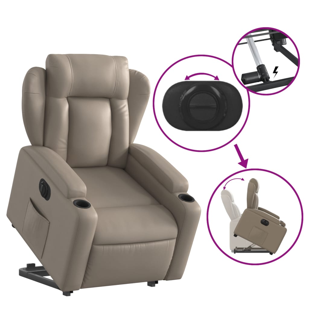 Fauteuil inclinable électrique cappuccino similicuir - XIOS