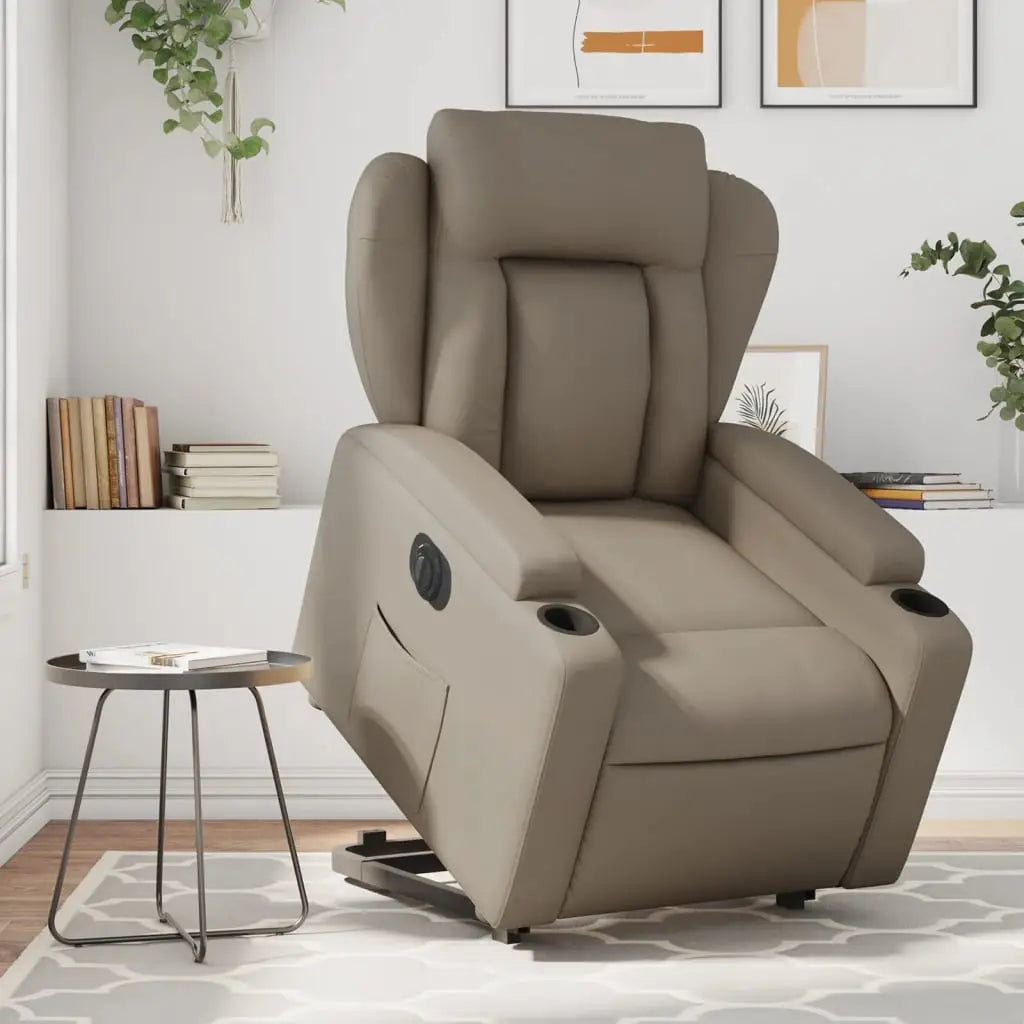 Fauteuil inclinable électrique cappuccino similicuir - XIOS