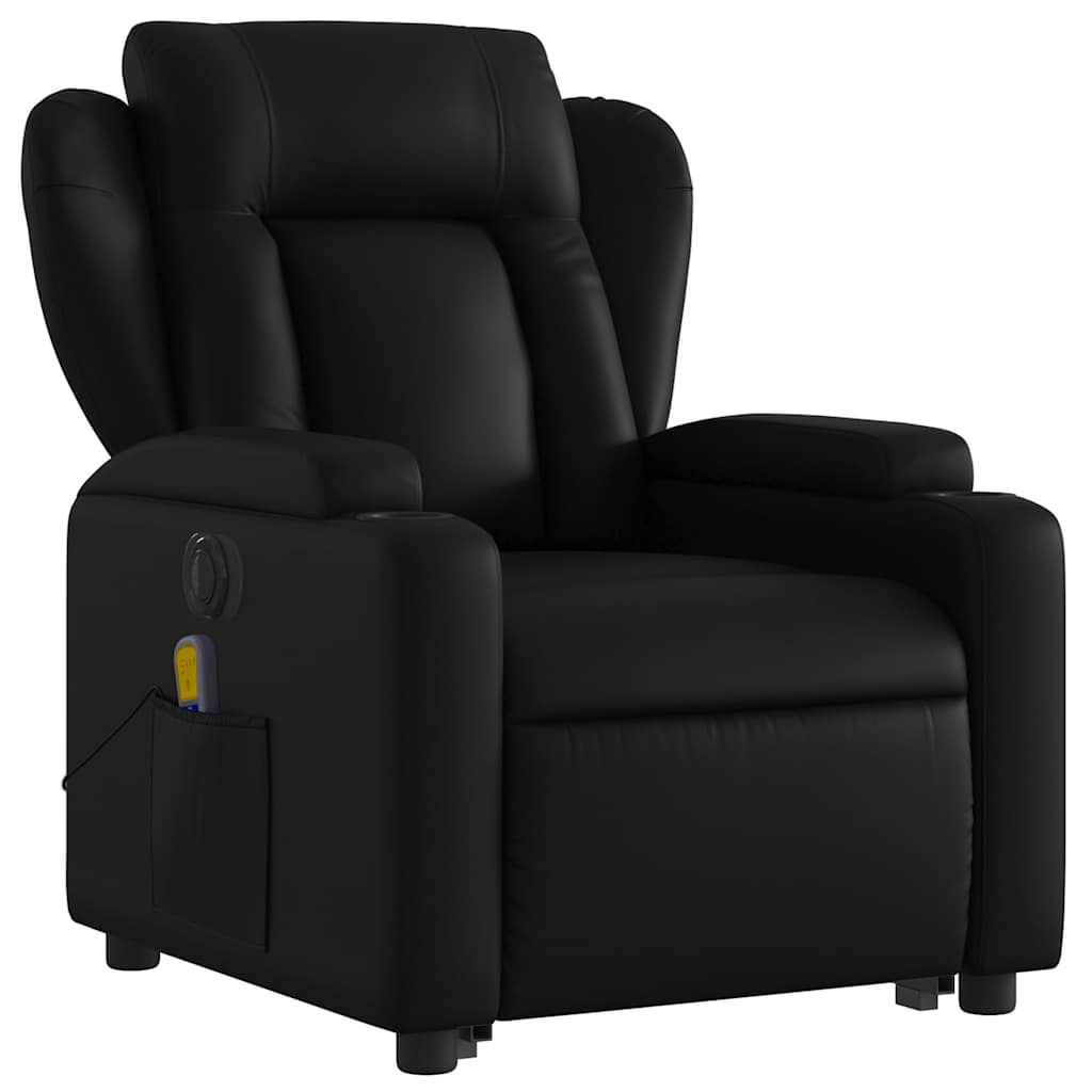 Fauteuil inclinable de massage électrique noir similicuir - XIOS