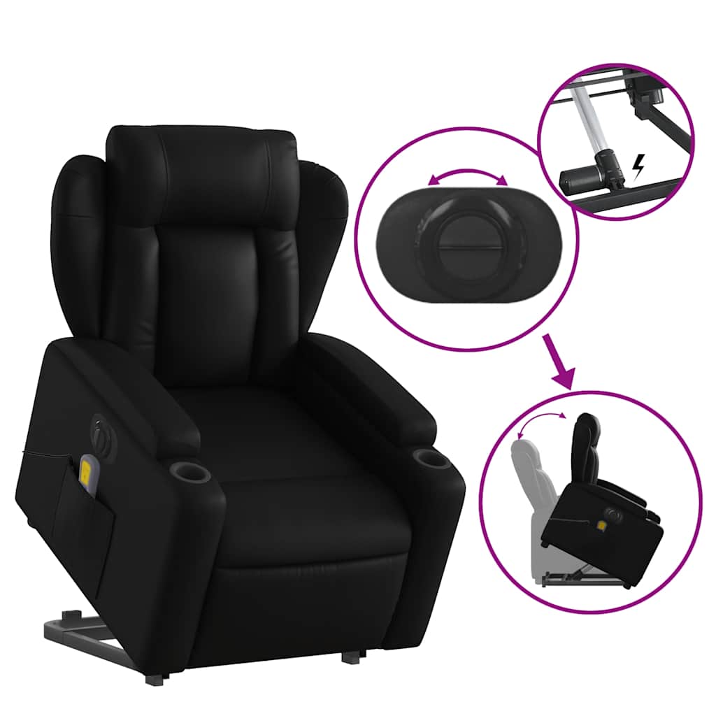 Fauteuil inclinable de massage électrique noir similicuir - XIOS