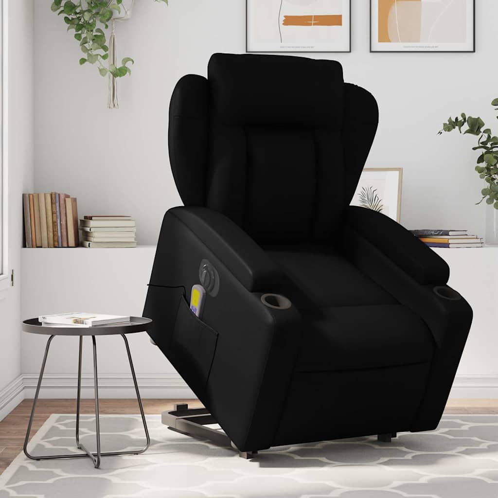 Fauteuil inclinable de massage électrique noir similicuir - XIOS