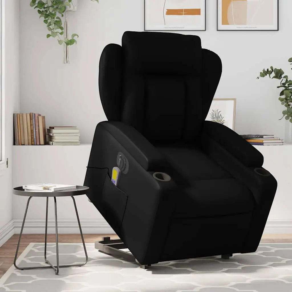 Fauteuil inclinable de massage électrique noir similicuir - XIOS