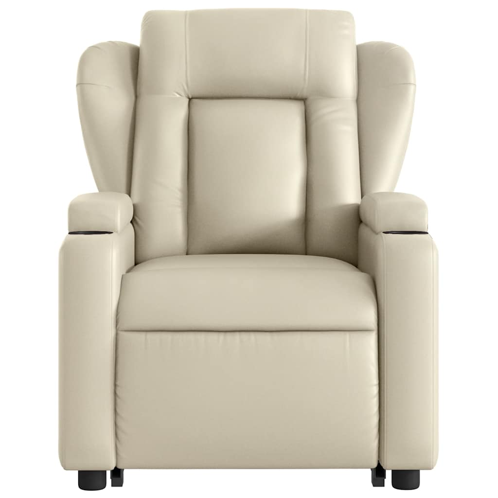 Fauteuil inclinable de massage électrique crème similicuir - XIOS