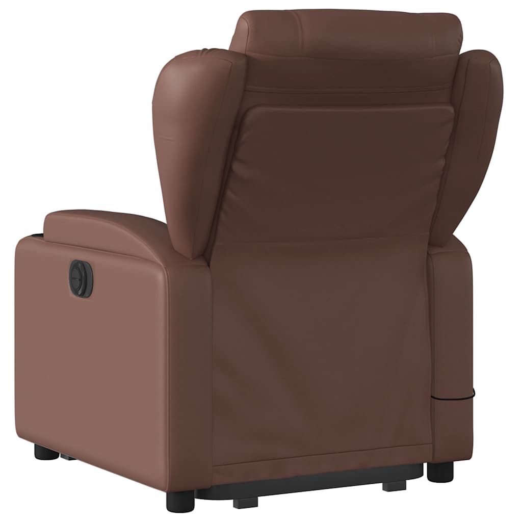 Fauteuil inclinable de massage électrique marron similicuir - XIOS
