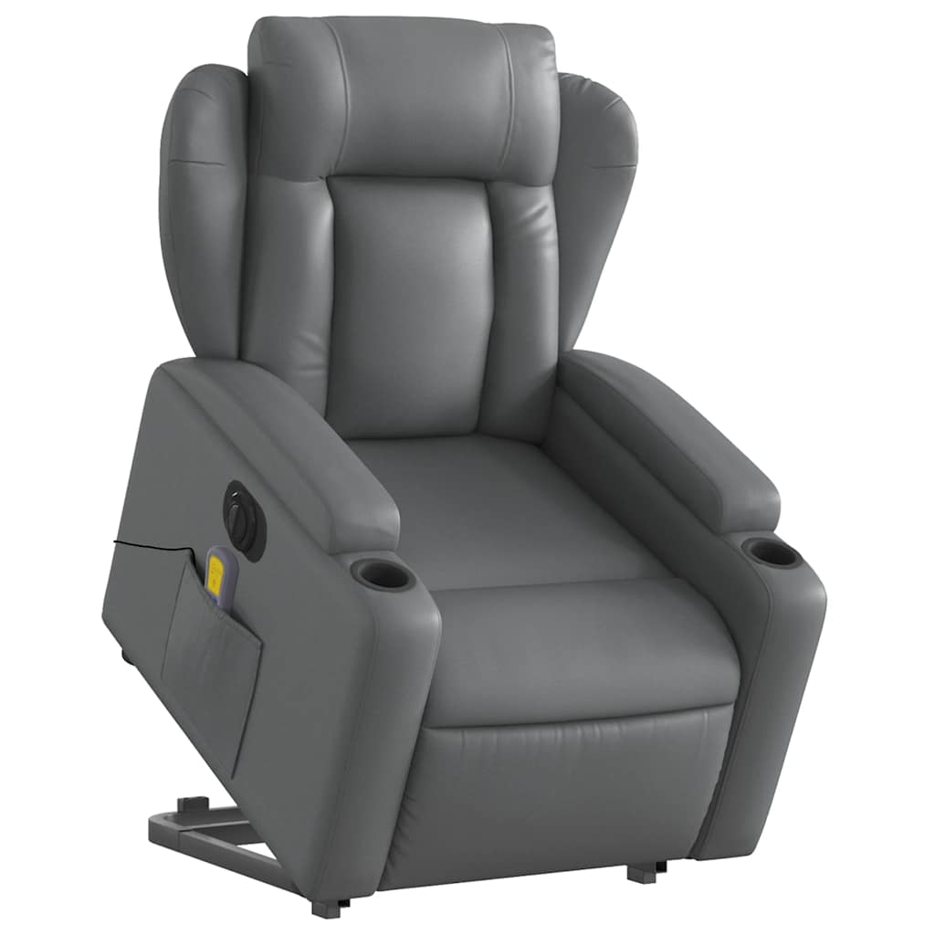Fauteuil inclinable de massage électrique gris similicuir - XIOS