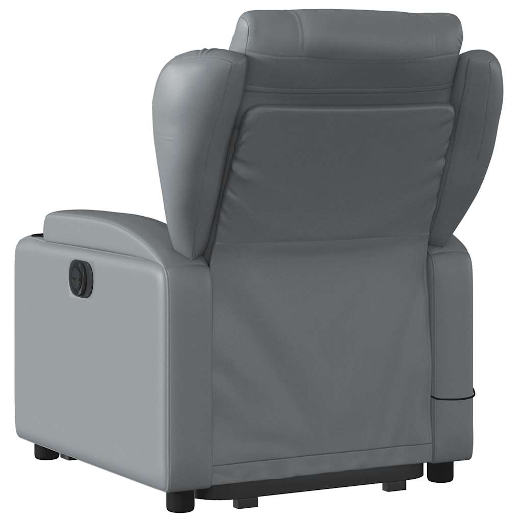 Fauteuil inclinable de massage électrique gris similicuir