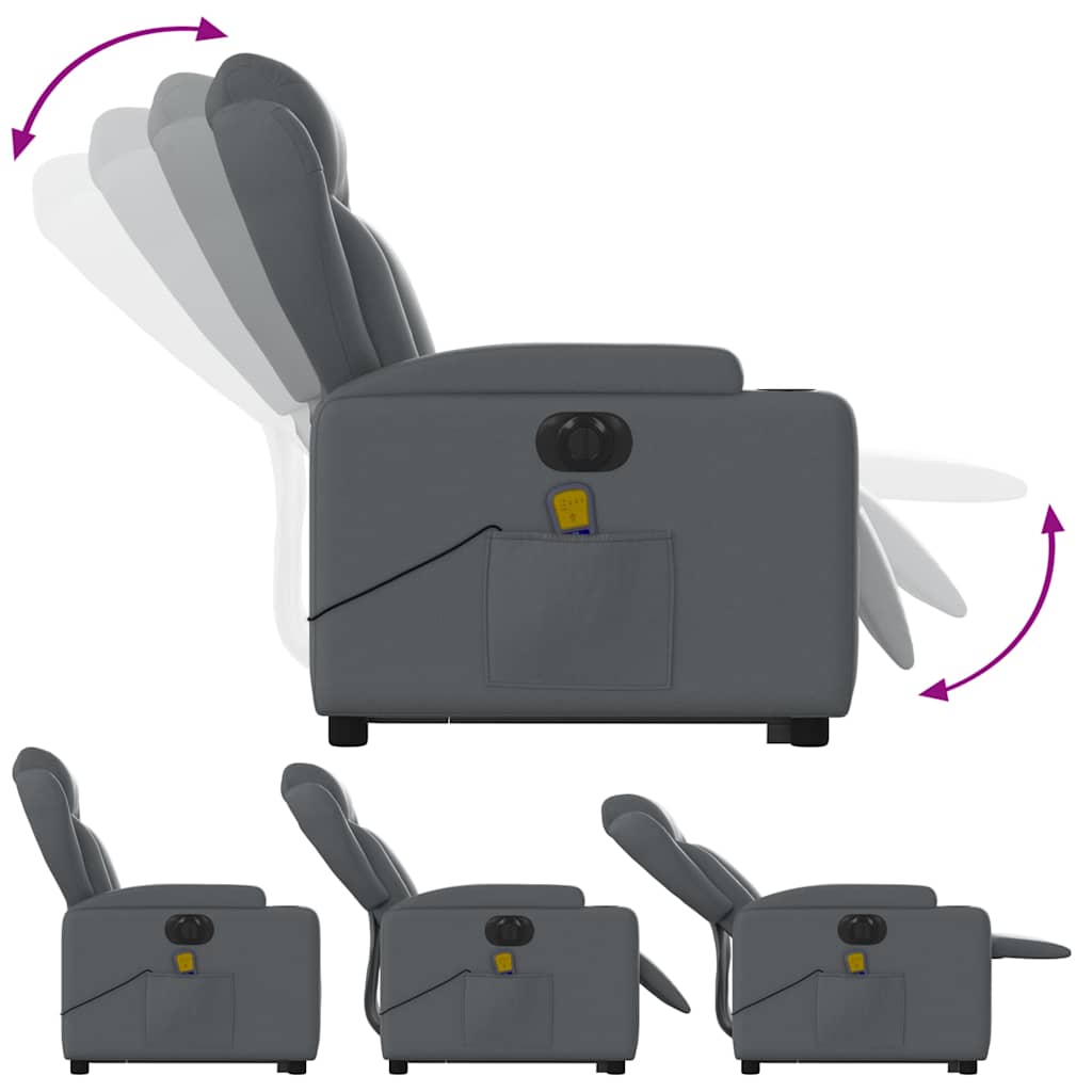 Fauteuil inclinable de massage électrique gris similicuir - XIOS