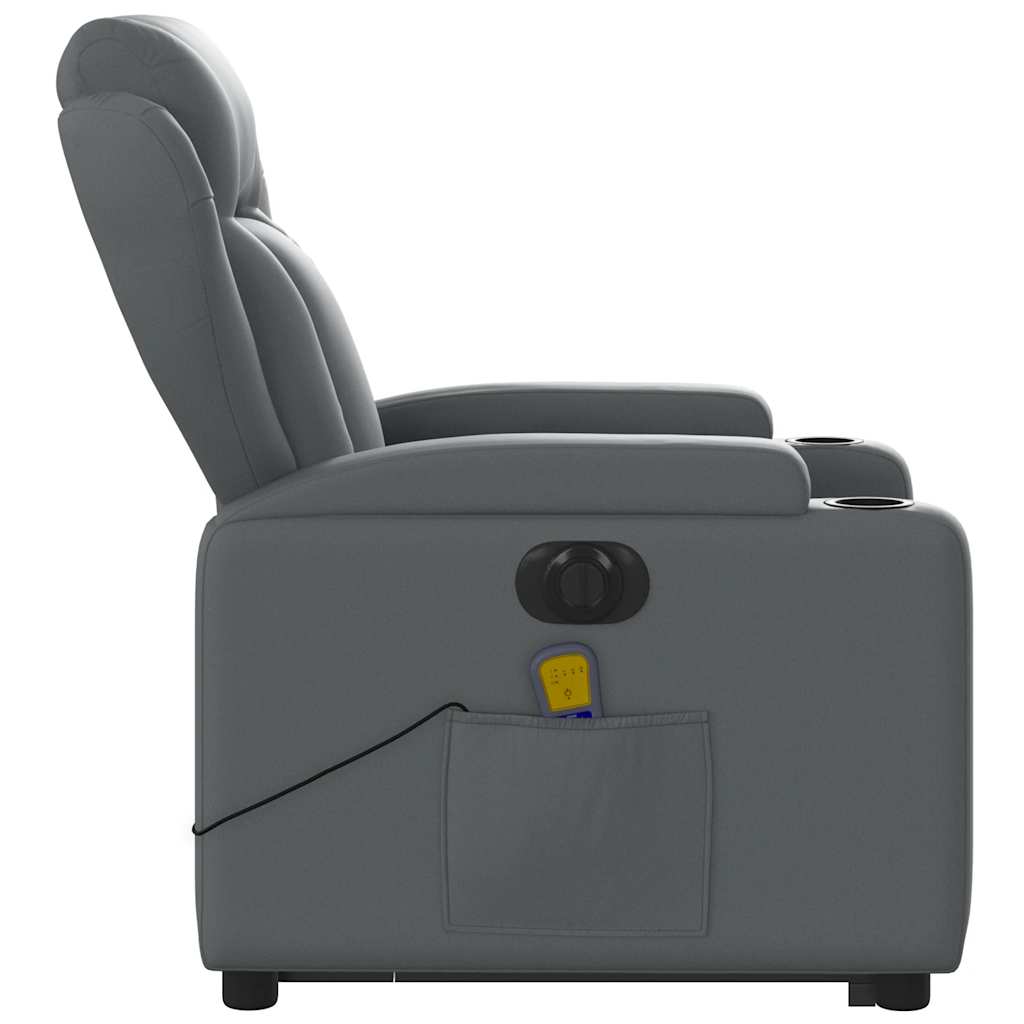 Fauteuil inclinable de massage électrique gris similicuir