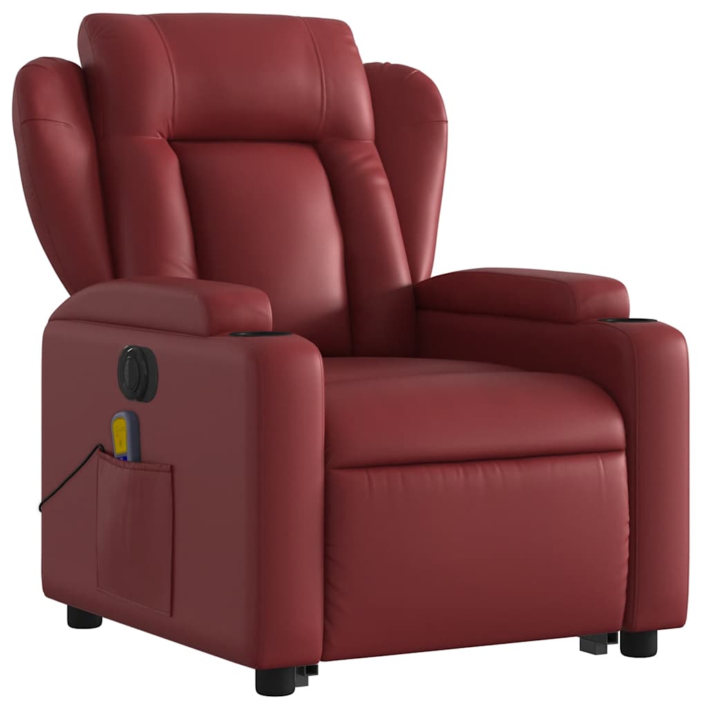 Fauteuil inclinable de massage électrique rouge bordeaux - XIOS