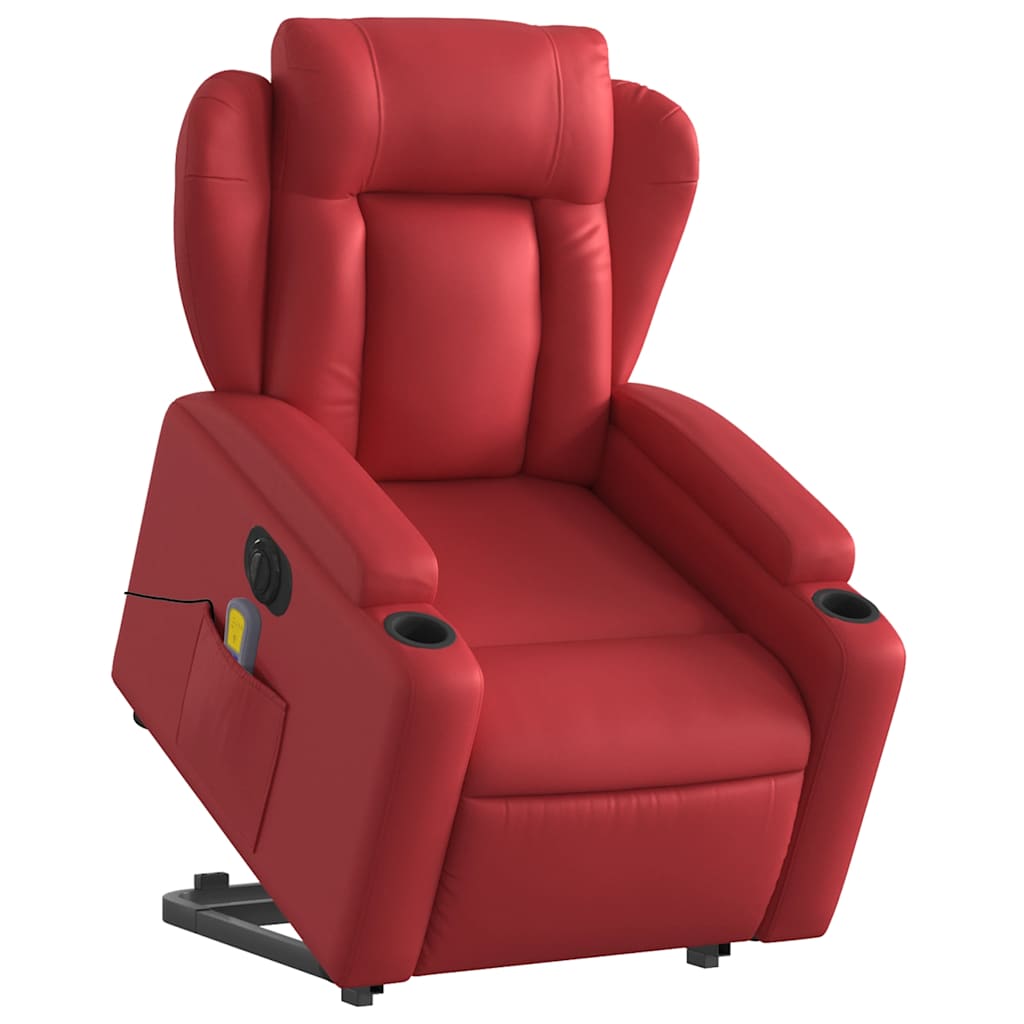 Fauteuil inclinable de massage électrique rouge similicuir - XIOS