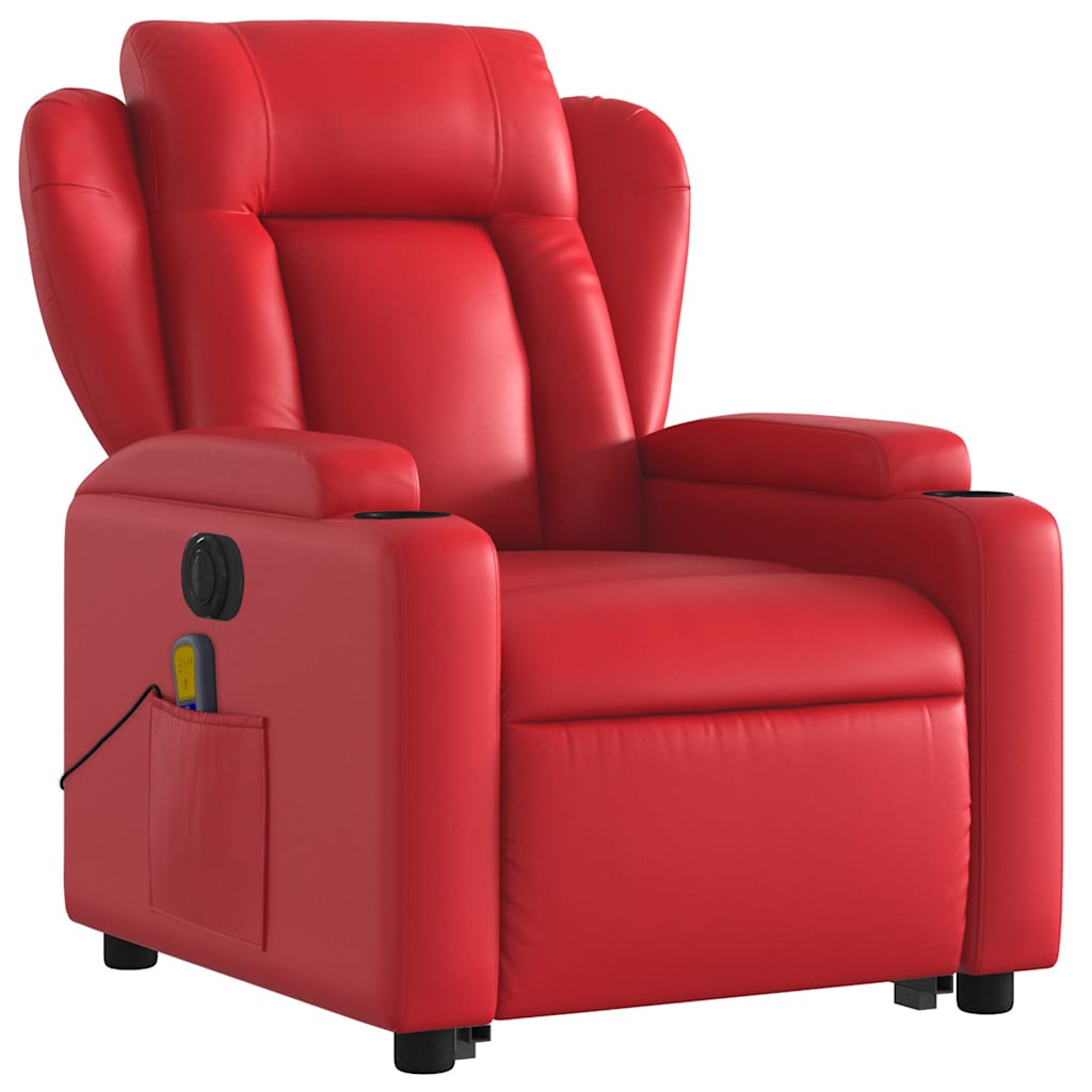 Fauteuil inclinable de massage électrique rouge similicuir - XIOS