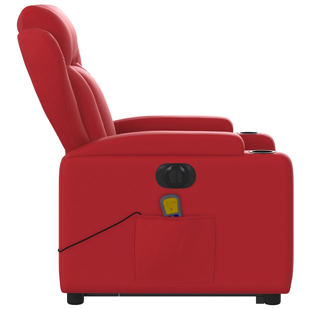 Fauteuil inclinable de massage électrique rouge similicuir