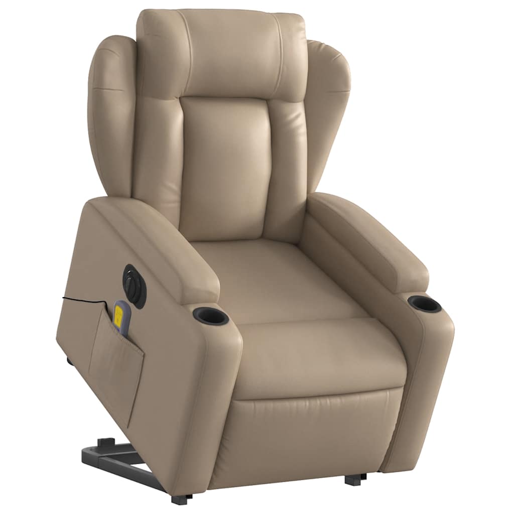 Fauteuil inclinable de massage électrique cappuccino similicuir - XIOS