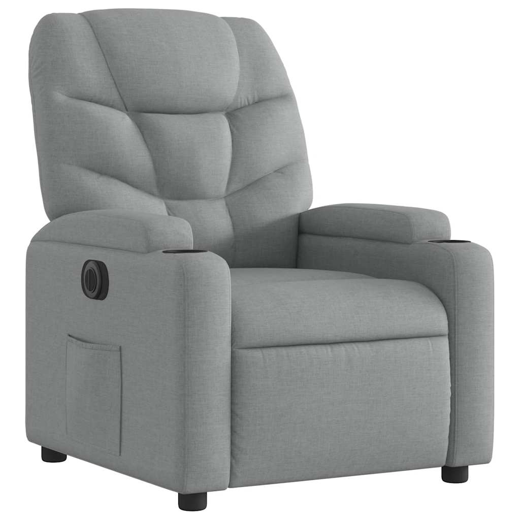 Fauteuil inclinable électrique Gris clair Tissu - XIOS
