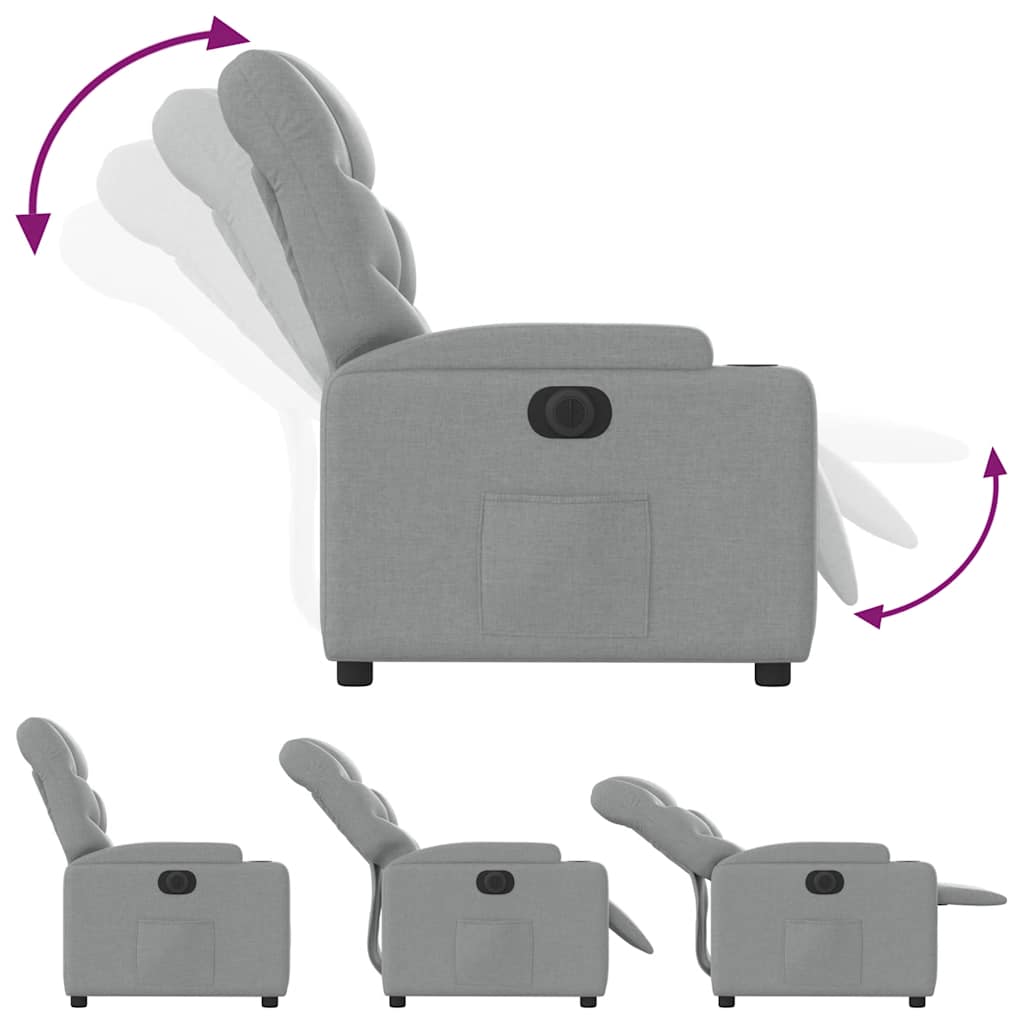 Fauteuil inclinable électrique Gris clair Tissu - XIOS