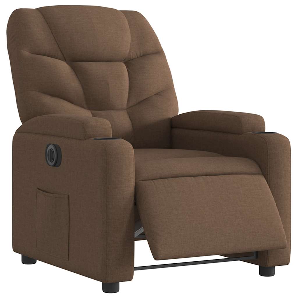 Fauteuil inclinable électrique Marron Tissu - XIOS