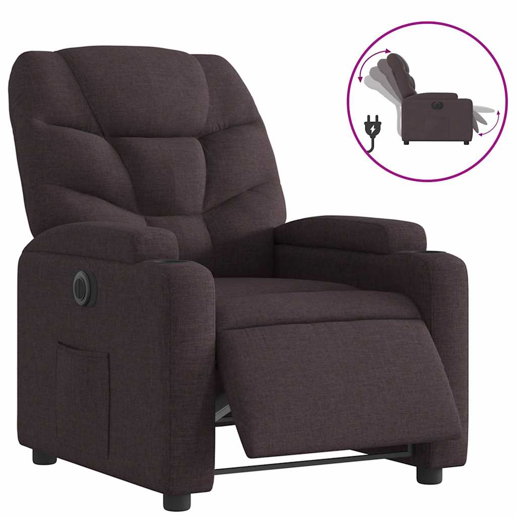 Fauteuil inclinable électrique Marron foncé Tissu - XIOS