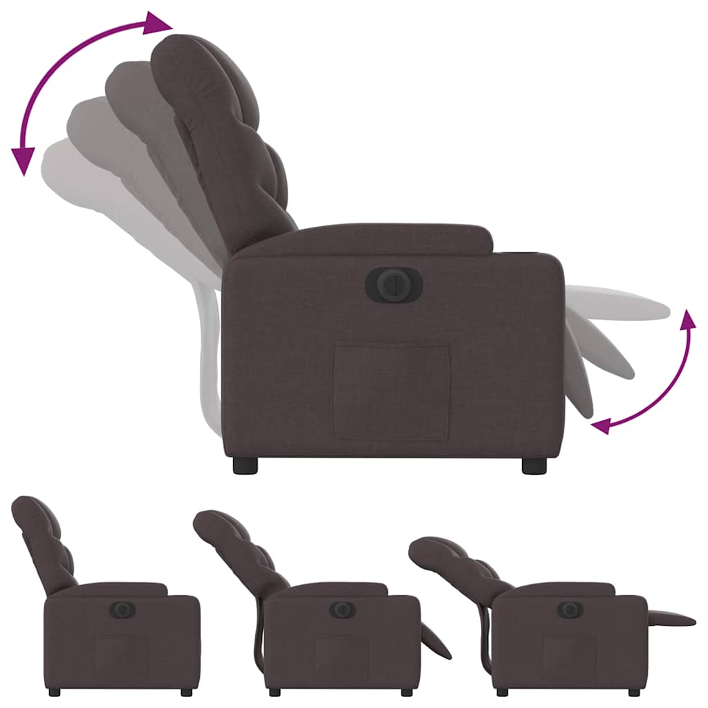Fauteuil inclinable électrique Marron foncé Tissu - XIOS
