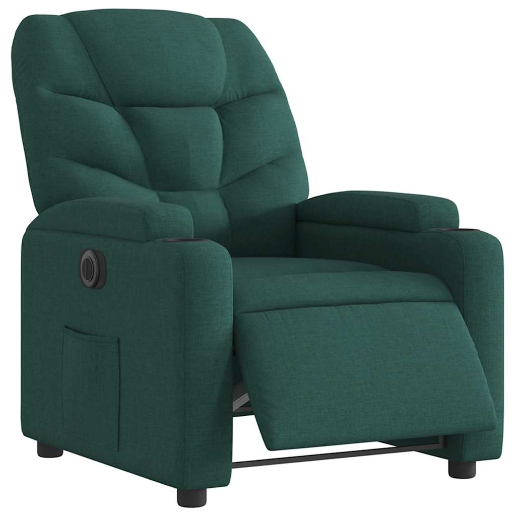 Fauteuil inclinable électrique Vert foncé Tissu - XIOS