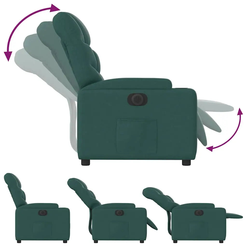 Fauteuil inclinable électrique Vert foncé Tissu - XIOS
