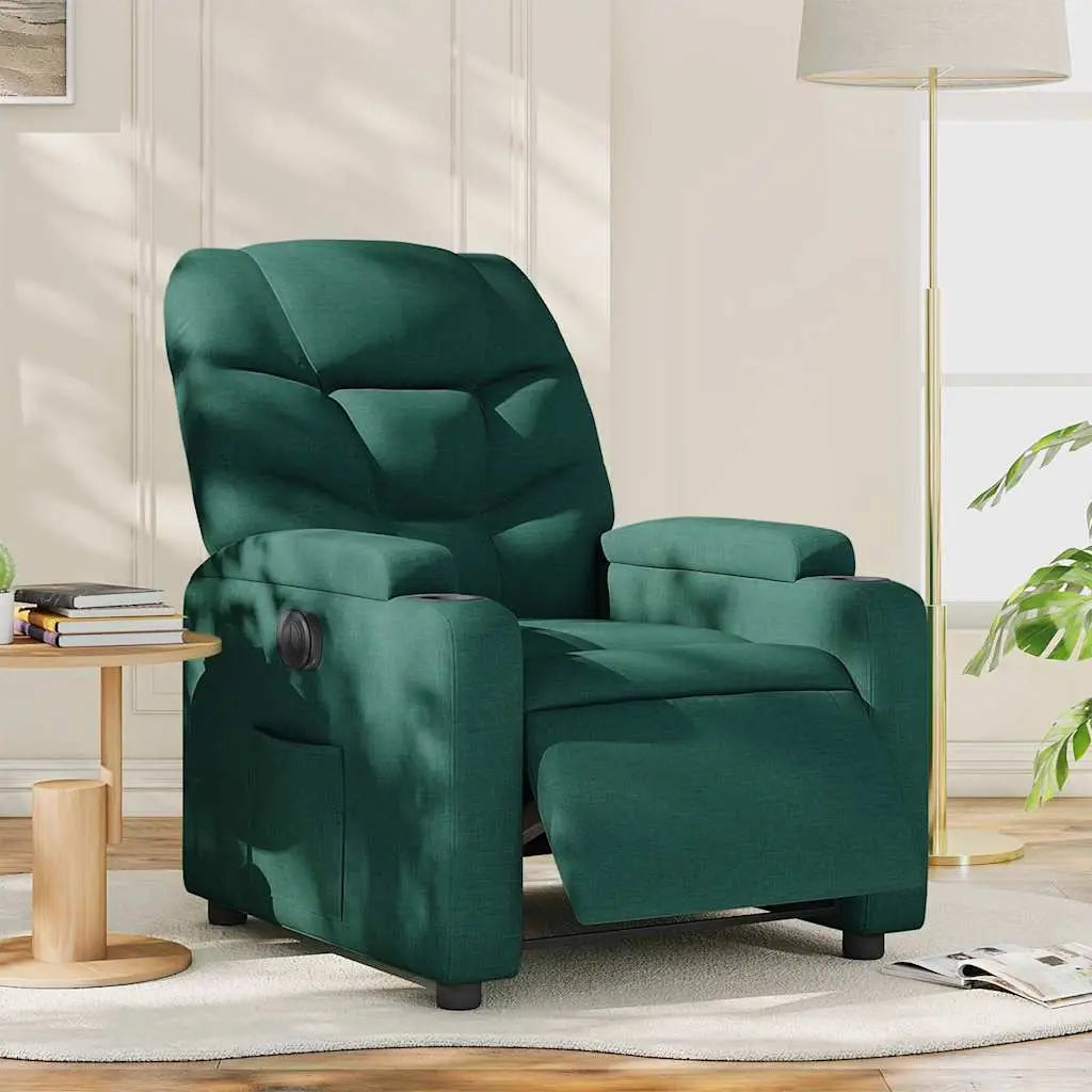 Fauteuil inclinable électrique Vert foncé Tissu - XIOS