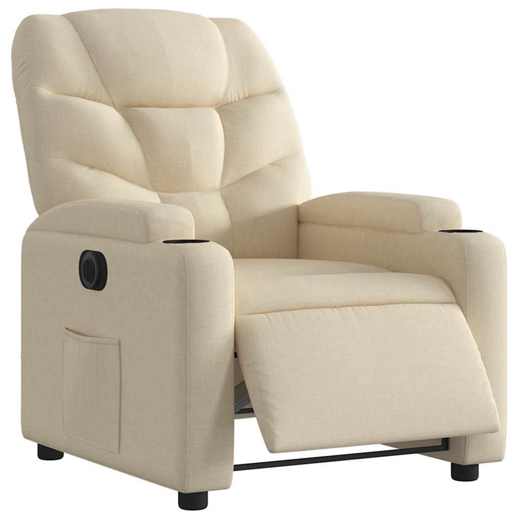 Fauteuil inclinable électrique Crème Tissu - XIOS