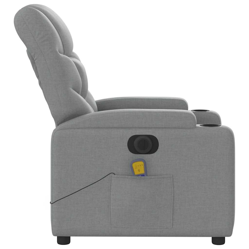 Fauteuil de massage inclinable électrique gris clair tissu - XIOS