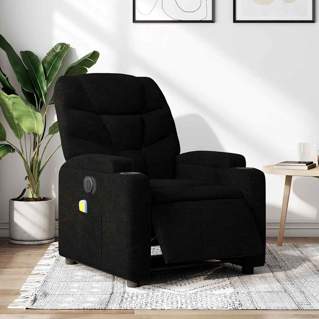 Fauteuil de massage inclinable électrique Noir Tissu - XIOS