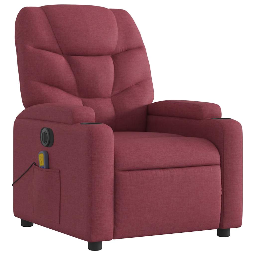 Fauteuil de massage inclinable électrique Rouge bordeaux Tissu - XIOS