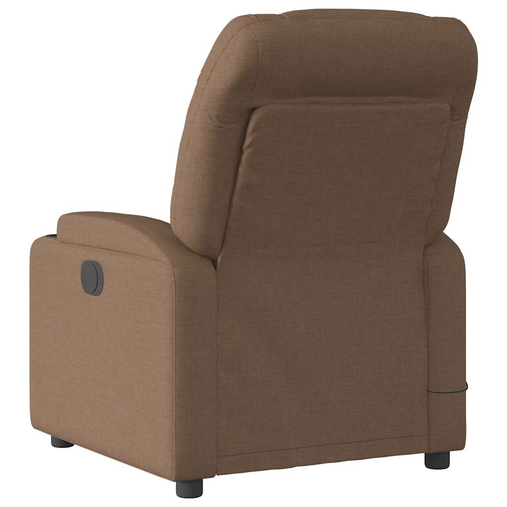 Fauteuil inclinable de massage électrique marron tissu - XIOS