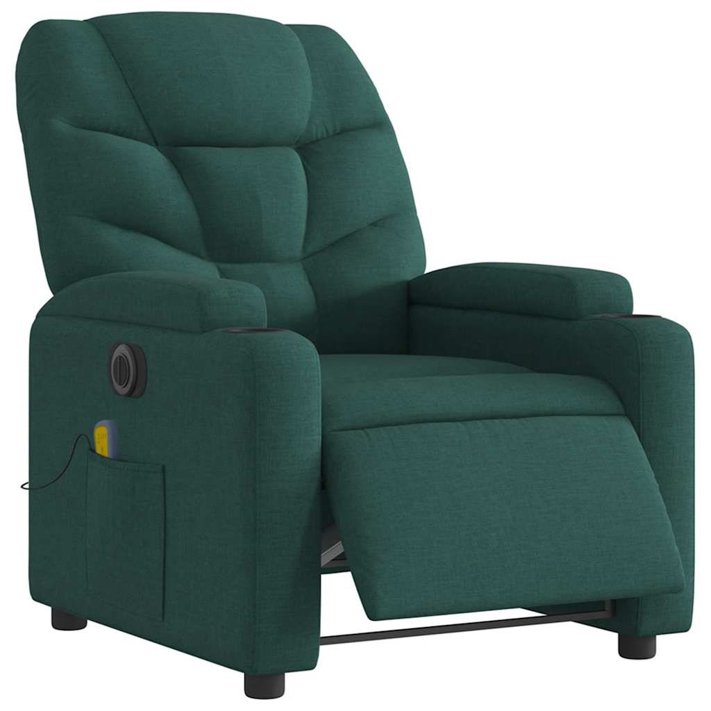Fauteuil de massage inclinable électrique Vert foncé Tissu - XIOS