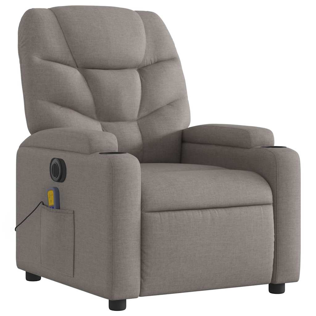 Fauteuil de massage inclinable électrique Taupe Tissu - XIOS