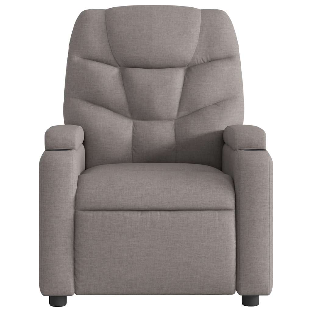 Fauteuil de massage inclinable électrique Taupe Tissu