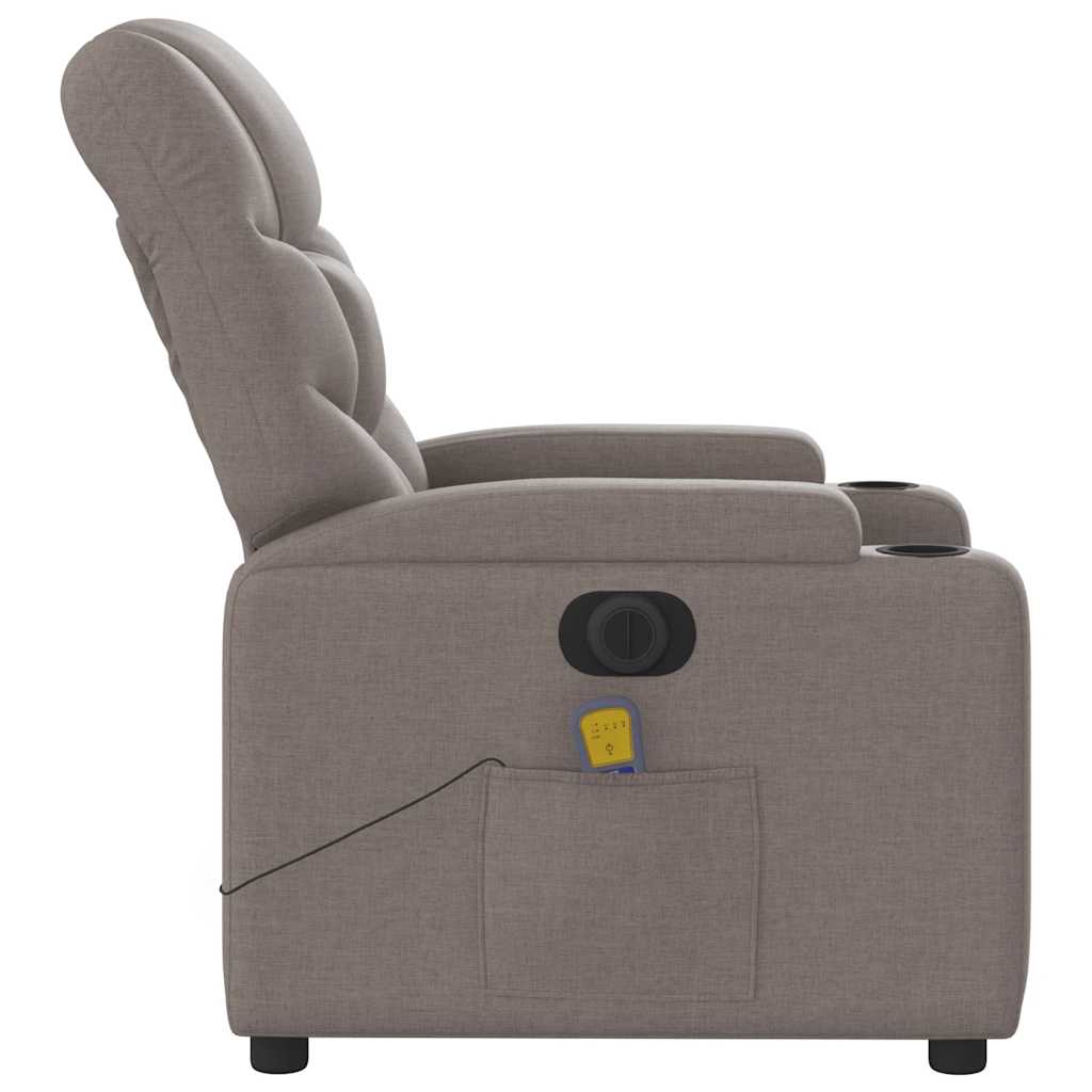 Fauteuil de massage inclinable électrique Taupe Tissu - XIOS