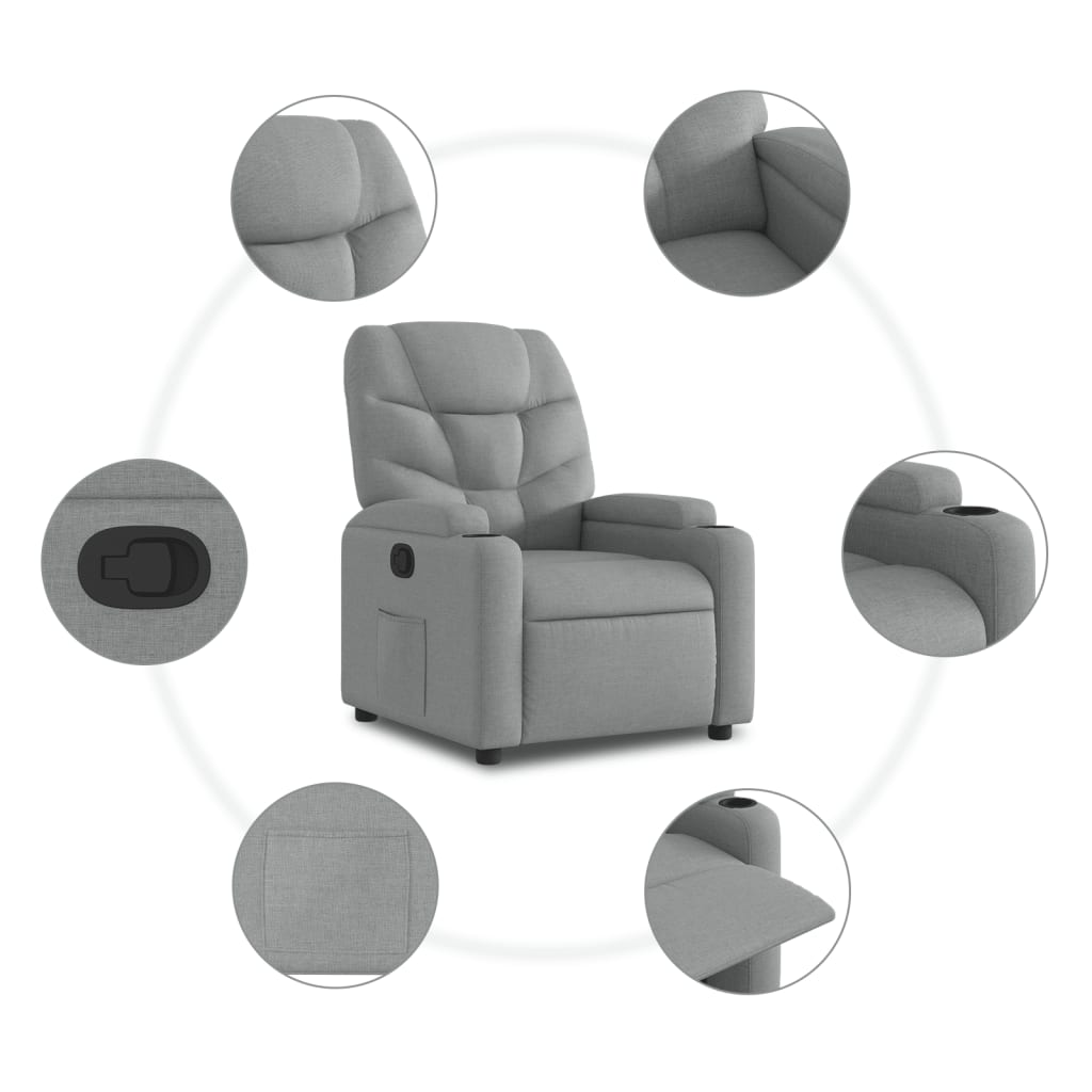 Fauteuil inclinable Gris clair Tissu - XIOS