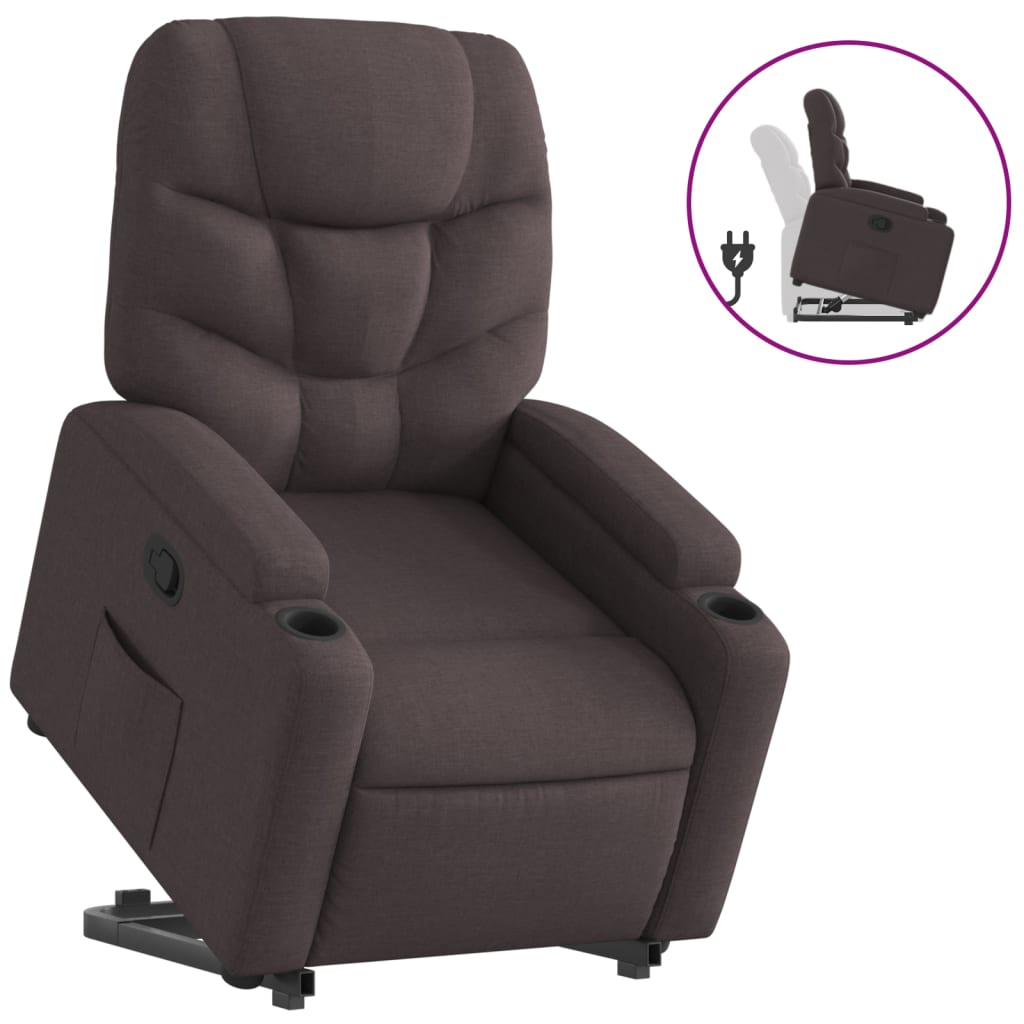 Fauteuil inclinable marron foncé tissu - XIOS