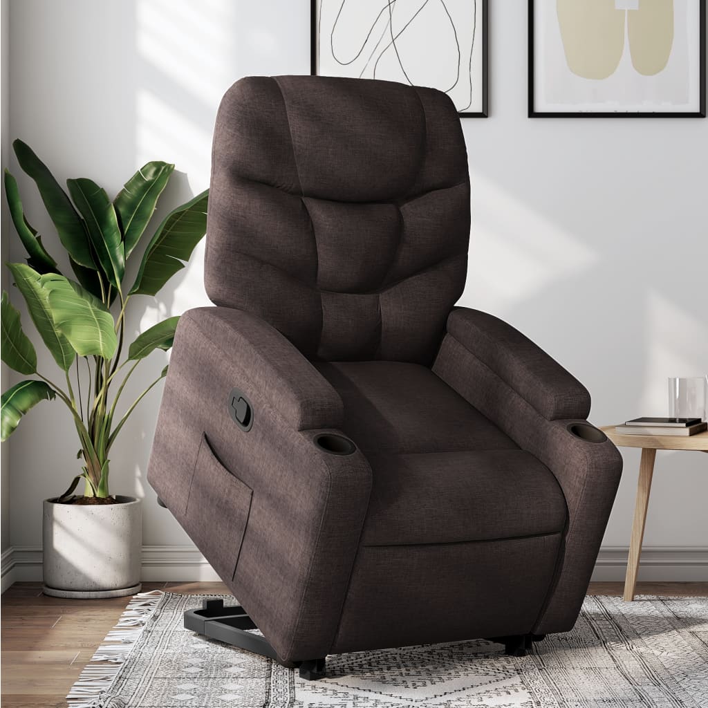 Fauteuil inclinable marron foncé tissu - XIOS