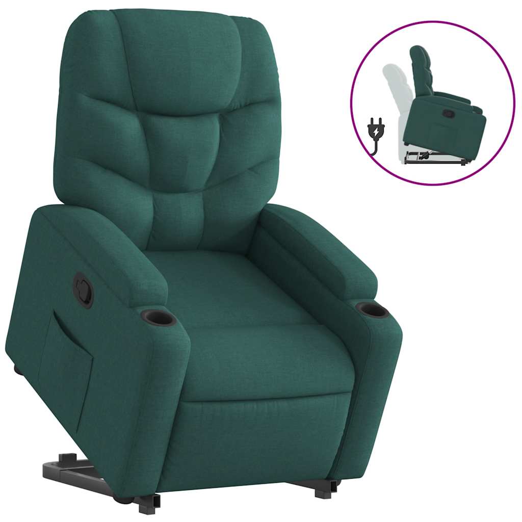 Fauteuil inclinable vert foncé tissu - XIOS