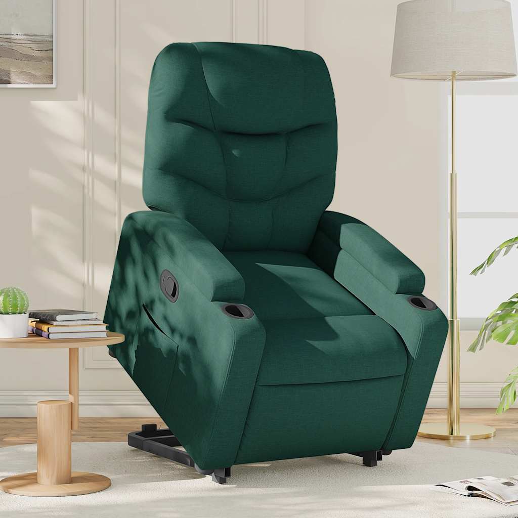 Fauteuil inclinable vert foncé tissu - XIOS