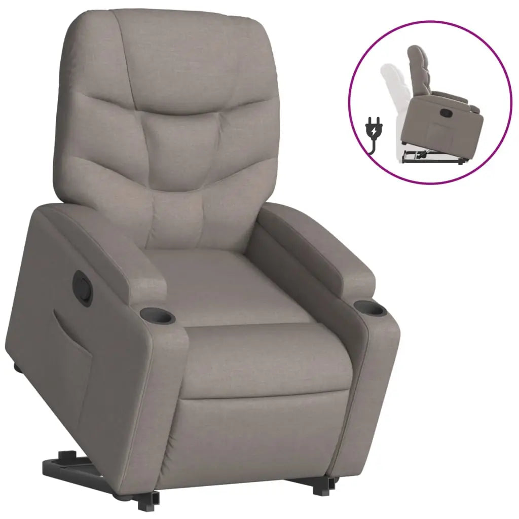 Fauteuil inclinable taupe tissu - XIOS