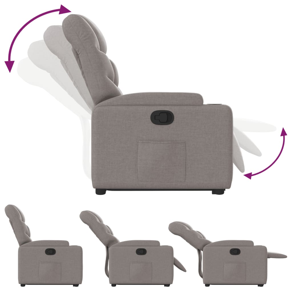 Fauteuil inclinable taupe tissu - XIOS