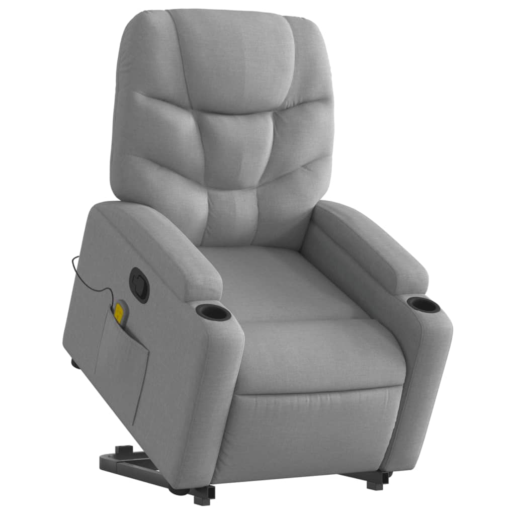 Fauteuil de massage inclinable Gris clair Tissu