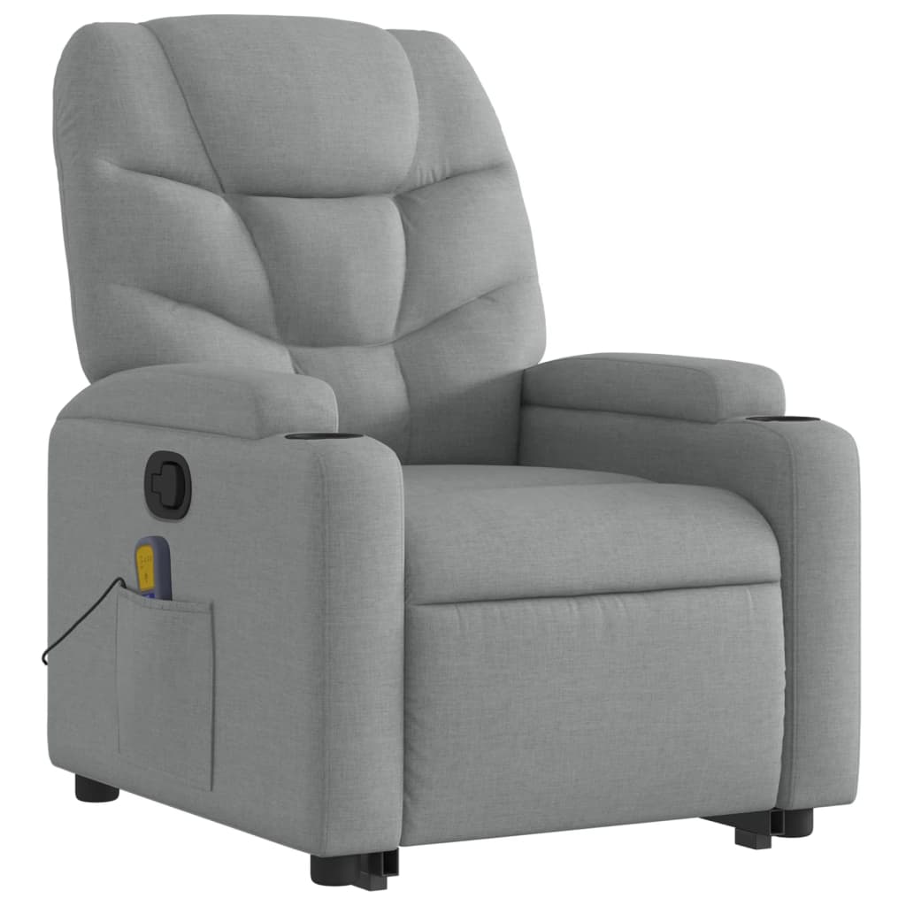 Fauteuil de massage inclinable Gris clair Tissu