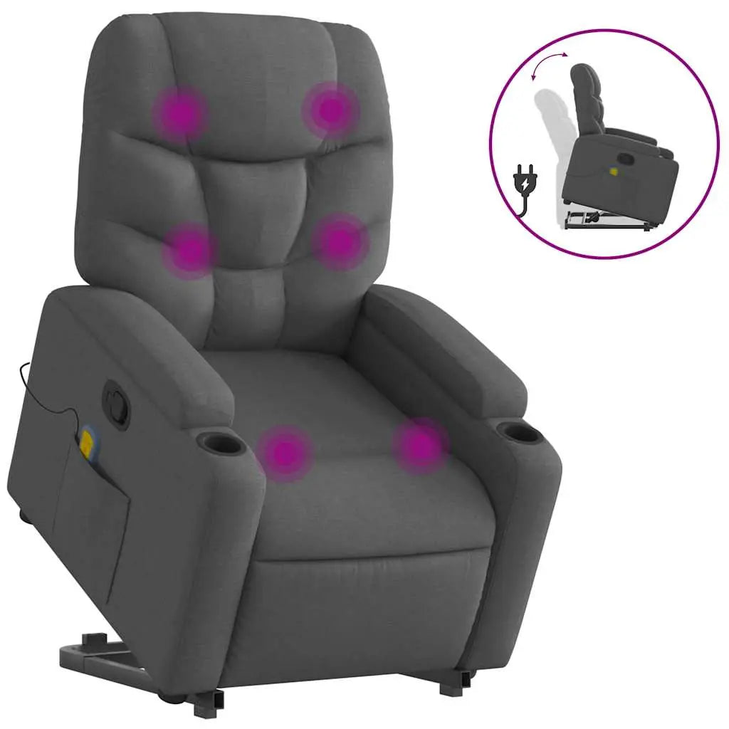 Fauteuil de massage inclinable Gris foncé Tissu - XIOS